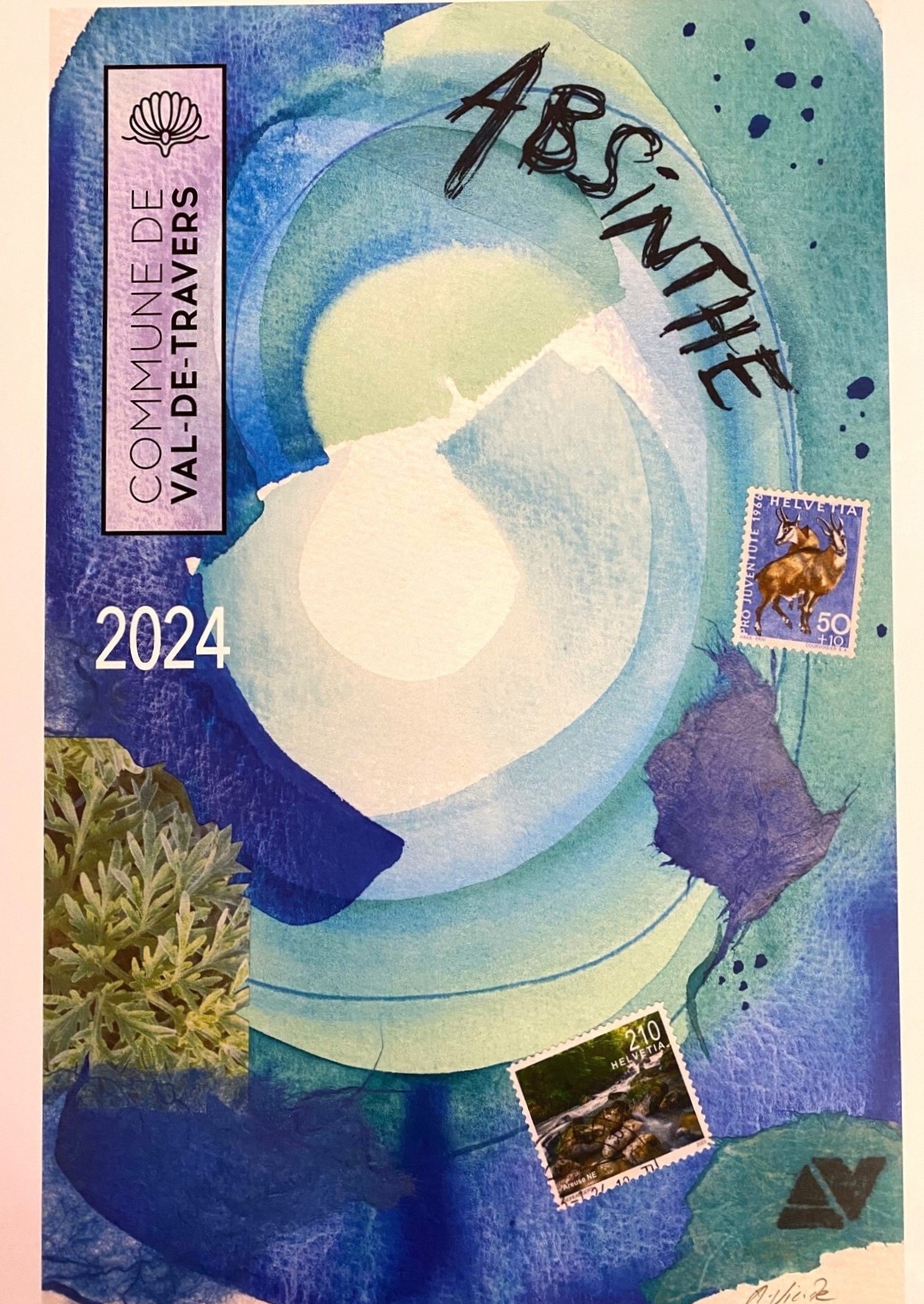 Étiquette de la cuvée d'absinthe communale 2024 créée par Alexa Vincze.