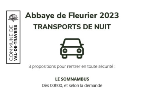 Transports de nuit Abbaye 2023 Fleurier