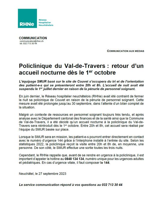 Policlinique Val-de-Travers 2023