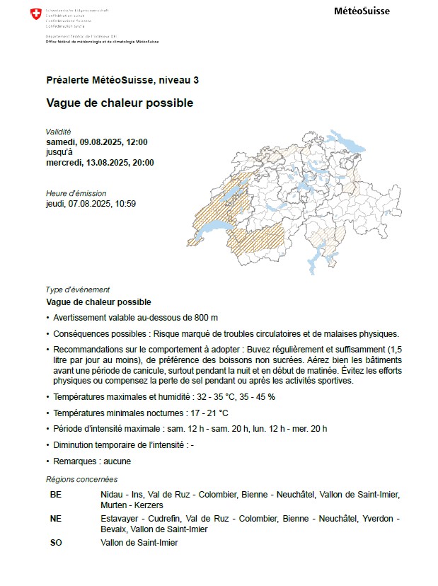 Canicule Val-de-Travers