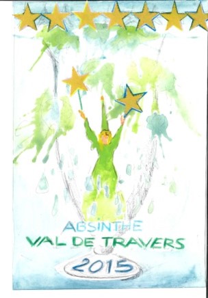 Étiquette de la cuvée d'absinthe communale 2015 créée par Didier Claudine Grisel.