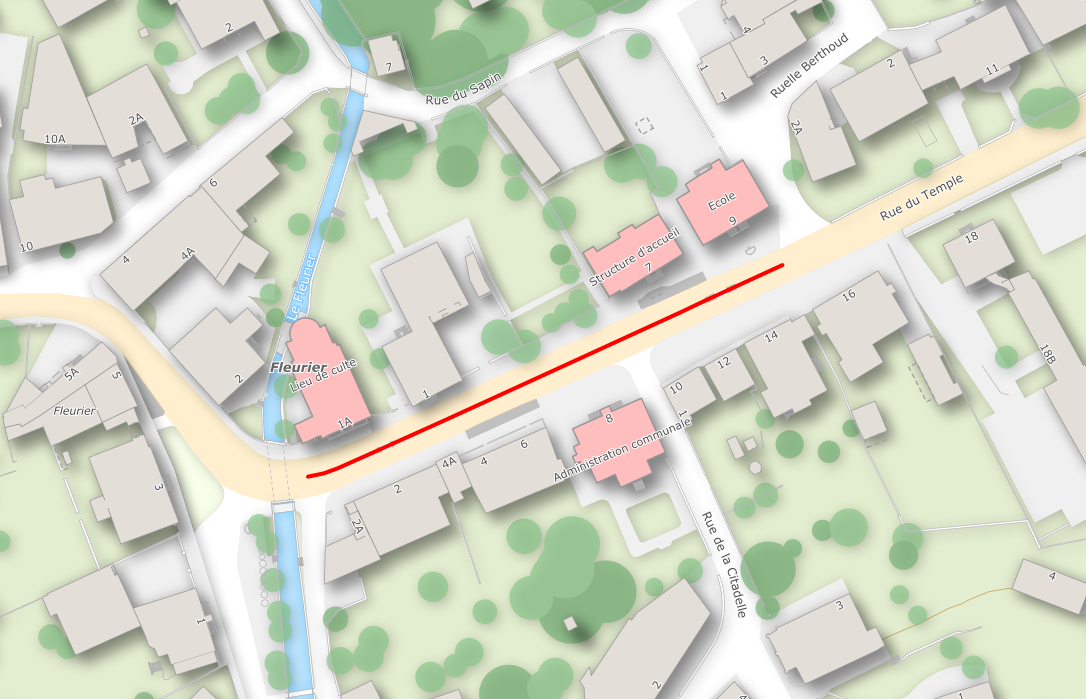 Fermeture de route - Rue du Temple, Fleurier