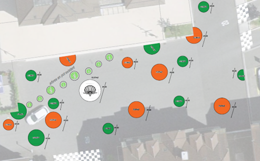Plan de la place de la Gare à Fleurier