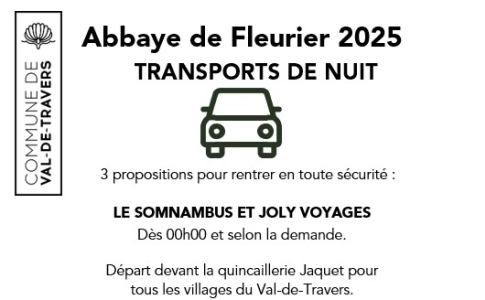 Abbaye de Fleurier - Transports de nuit