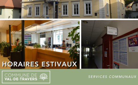 Horaires estivaux des services communaux