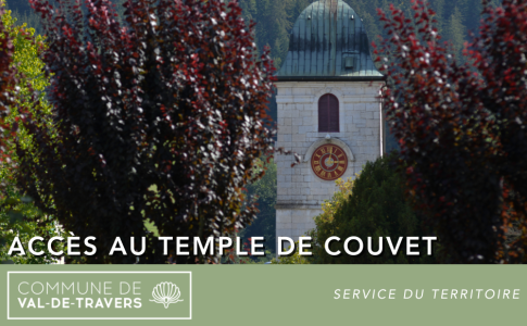 Accès au temple de Couvet