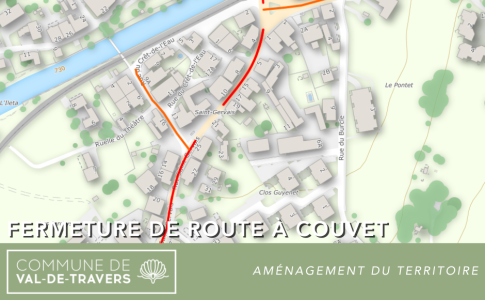 Fermeture de route à Couvet