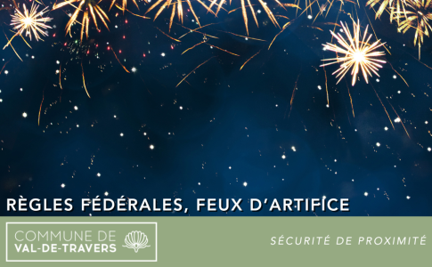 Nouvel An – Règles fédérales concernant les feux d’artifices