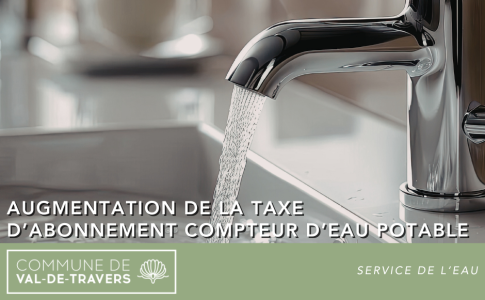 Augmentation de la taxe d’abonnement compteur d’eau potable