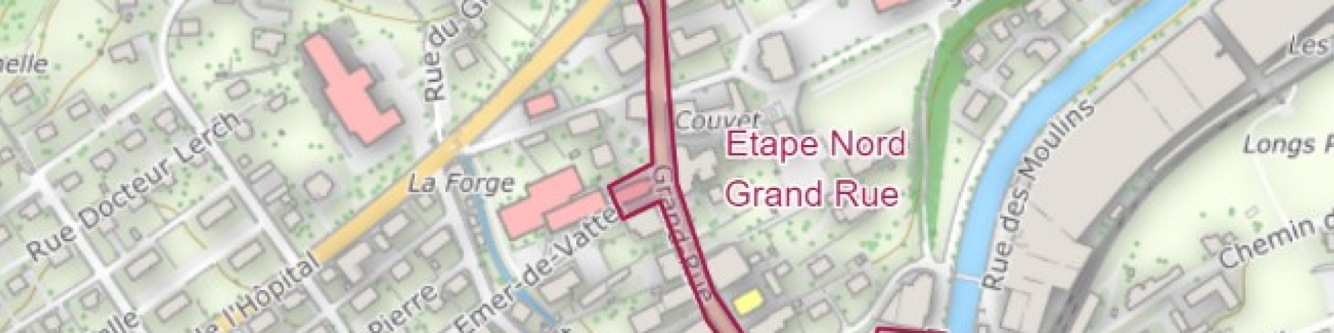 Couvet - périmètre de réfection de la route cantonale